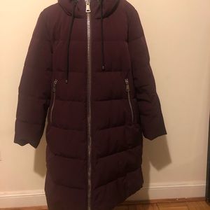 DKNY Longline Zipfront Puffer Down Coat. Size XL